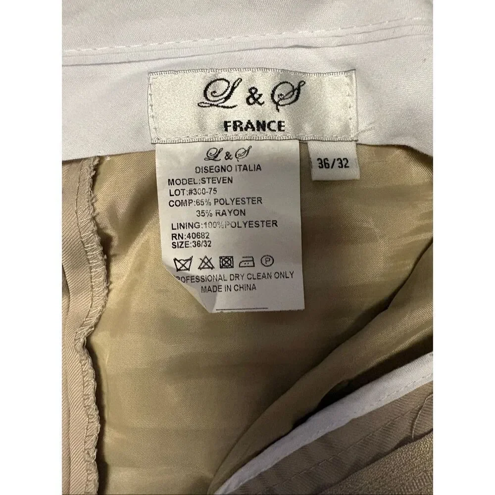 L & S France Steven Slacks tan size 36x24.5
